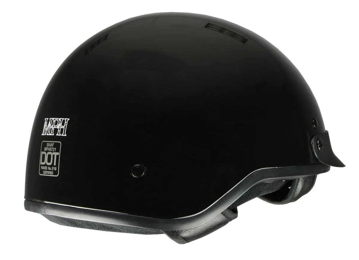 Milwaukee Helmets MPH9721DOT 'Momentum' Glossy Black Half Helmet
