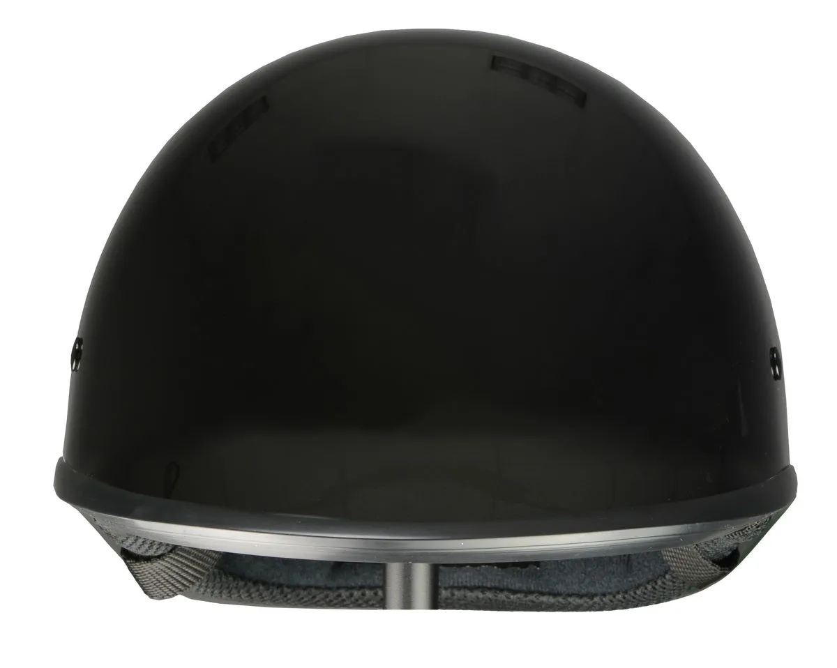 Milwaukee Performance Helmets MPH9861N 'Derby' Novelty Glossy Black Half Helmet