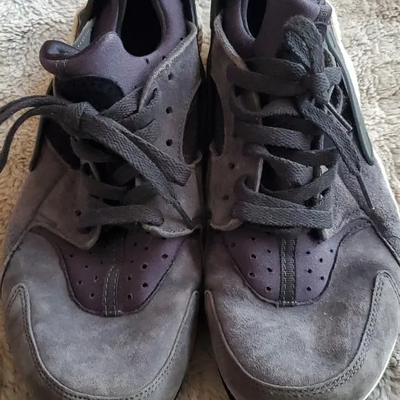 Nike Air Huarache Run Premium Anthracite, Black & Light Bone Grey Size 11.5