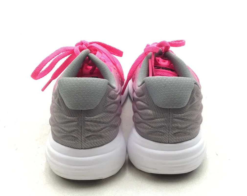 Nike Girls Lunarstelos 844974-600 Pink Gray Running Shoes - Size 5