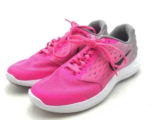 Nike Girls Lunarstelos 844974-600 Pink Gray Running Shoes - Size 5