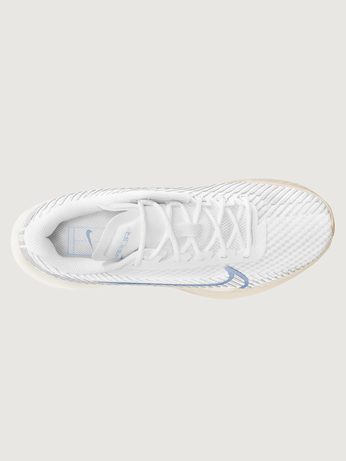 NikeCourt Air Zoom Vapor 11 - White/Light Blue-Sail-Gum- Light Brown