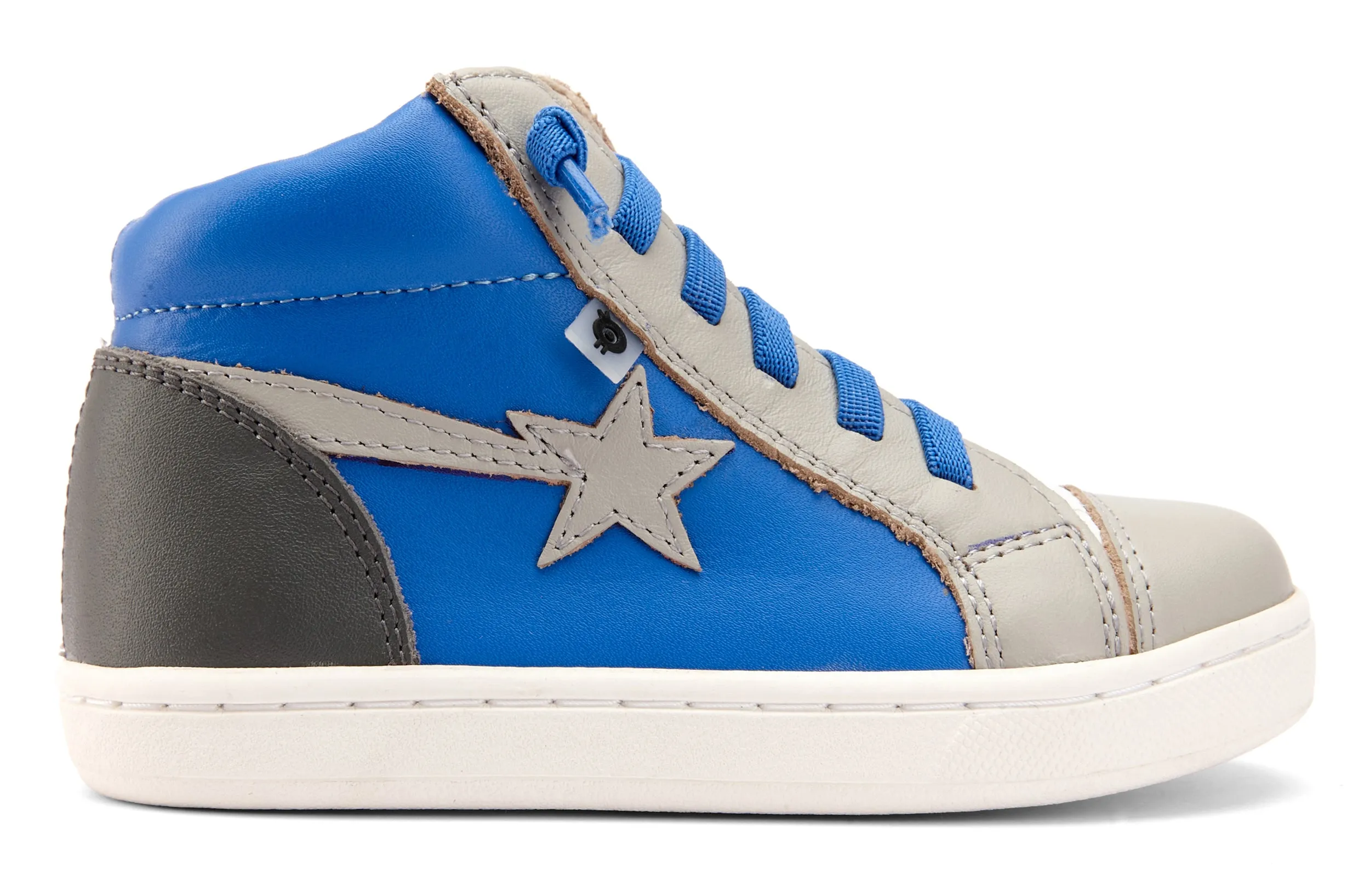 Old Soles Girl's and Boy's 6117 Shoot-High Sneaker - Neon Blue/Grey/Snow/Grey
