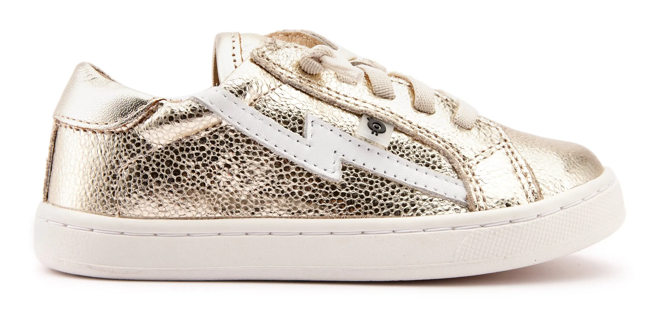 Old Soles Girl's and Boy's 6124 Bolty Runner Sneakers - Gold Pebble/Gold/Snow