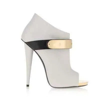 Party Leather High Heel Peep Toe Sandals