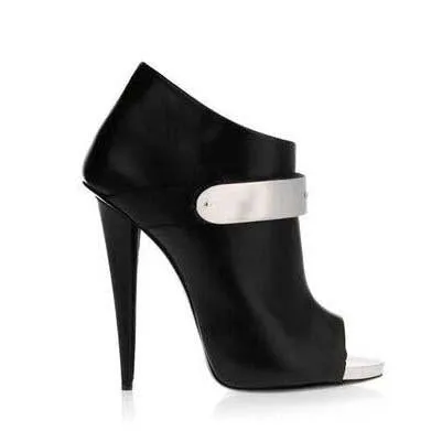 Party Leather High Heel Peep Toe Sandals