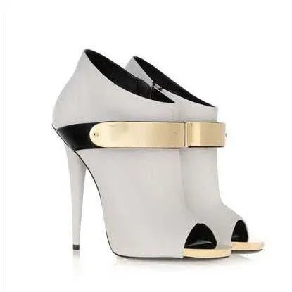 Party Leather High Heel Peep Toe Sandals