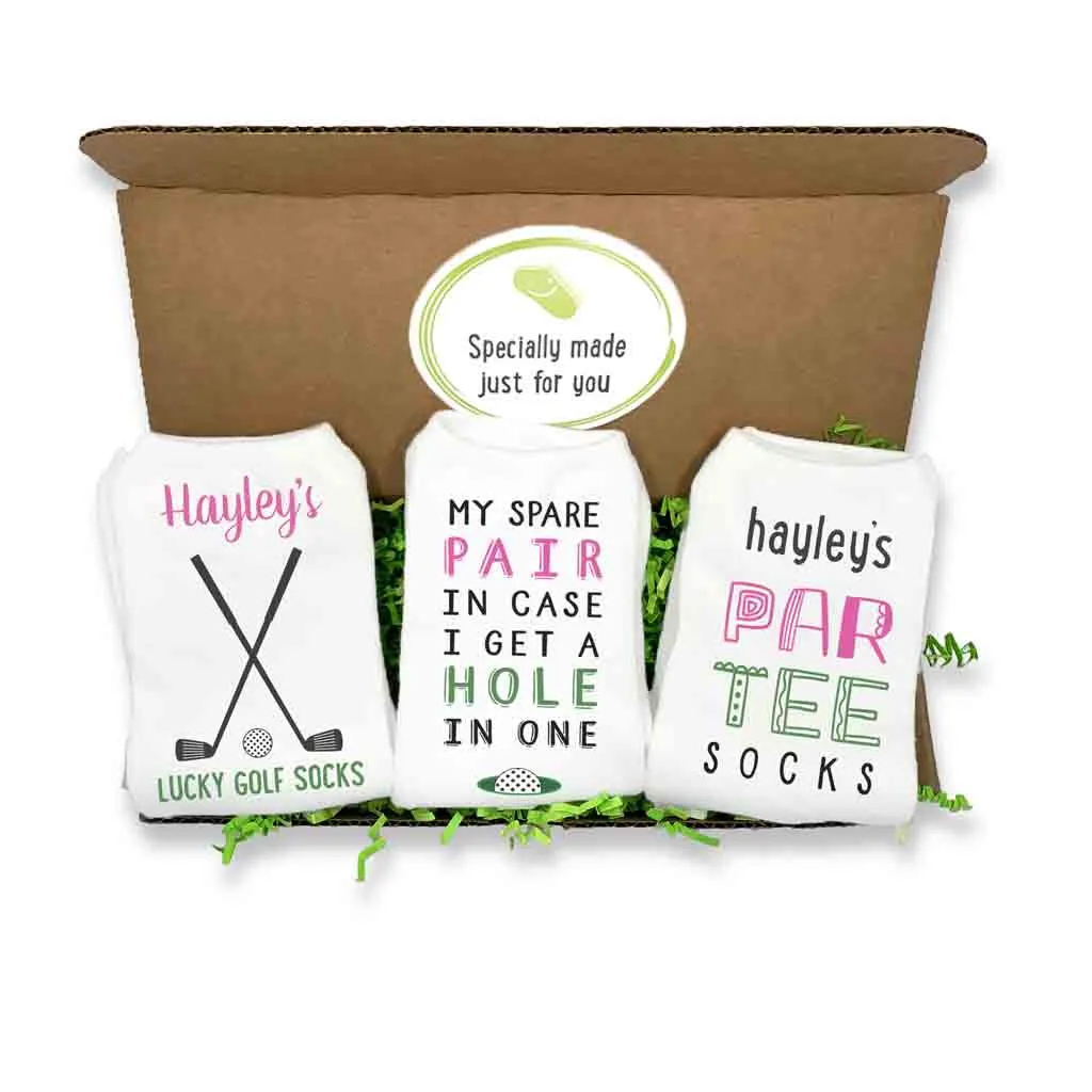 Personalized Golf Socks Gift Box – Custom Golf Gift for Women
