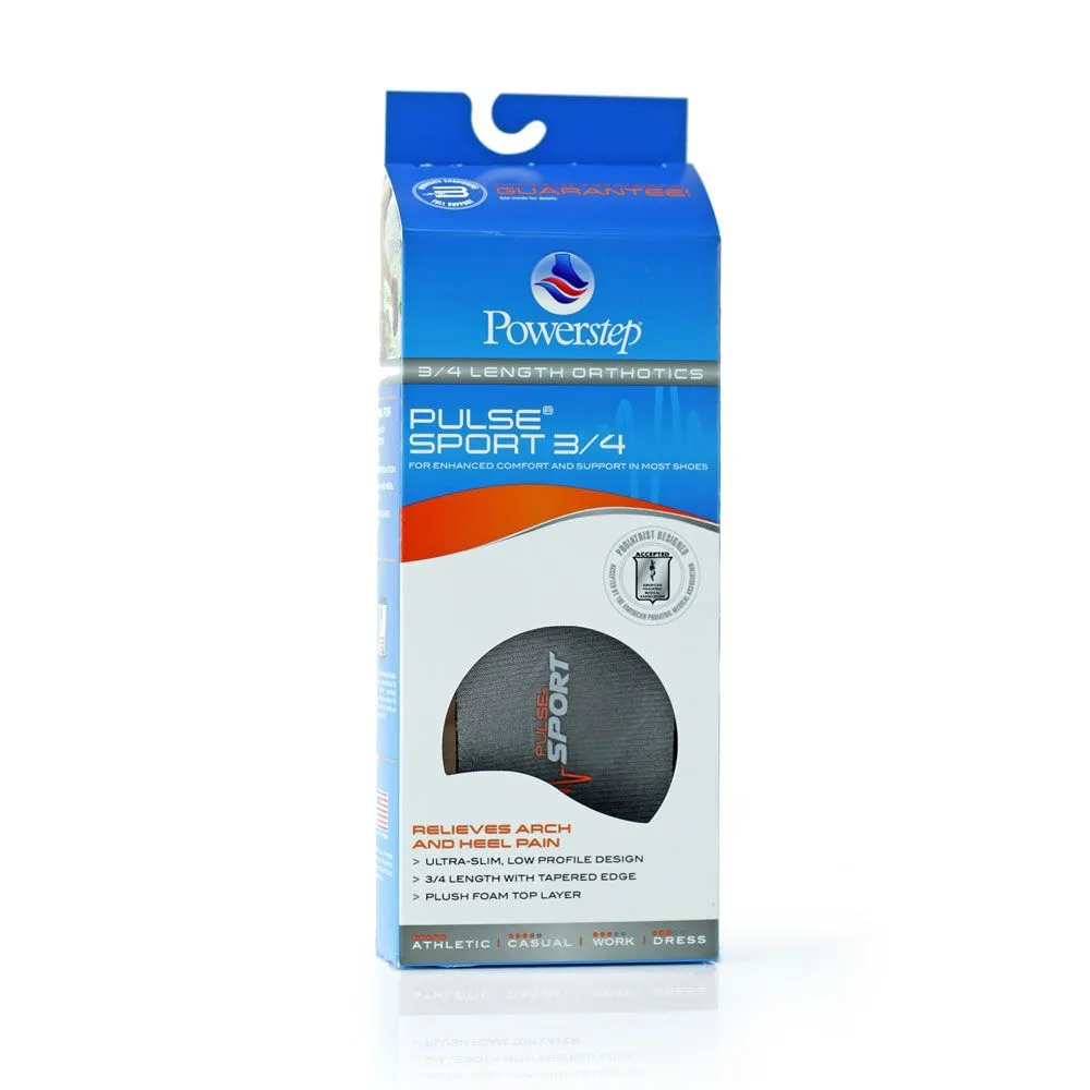 Pulse Sport 3/4 Orthotics Insole - Grey/Orange