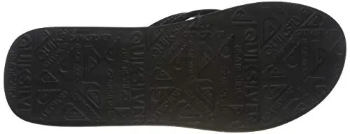 Quiksilver Men's Carver Suede 3 Point Flip Flop Athletic Sandal, Solid Black, 11 M US