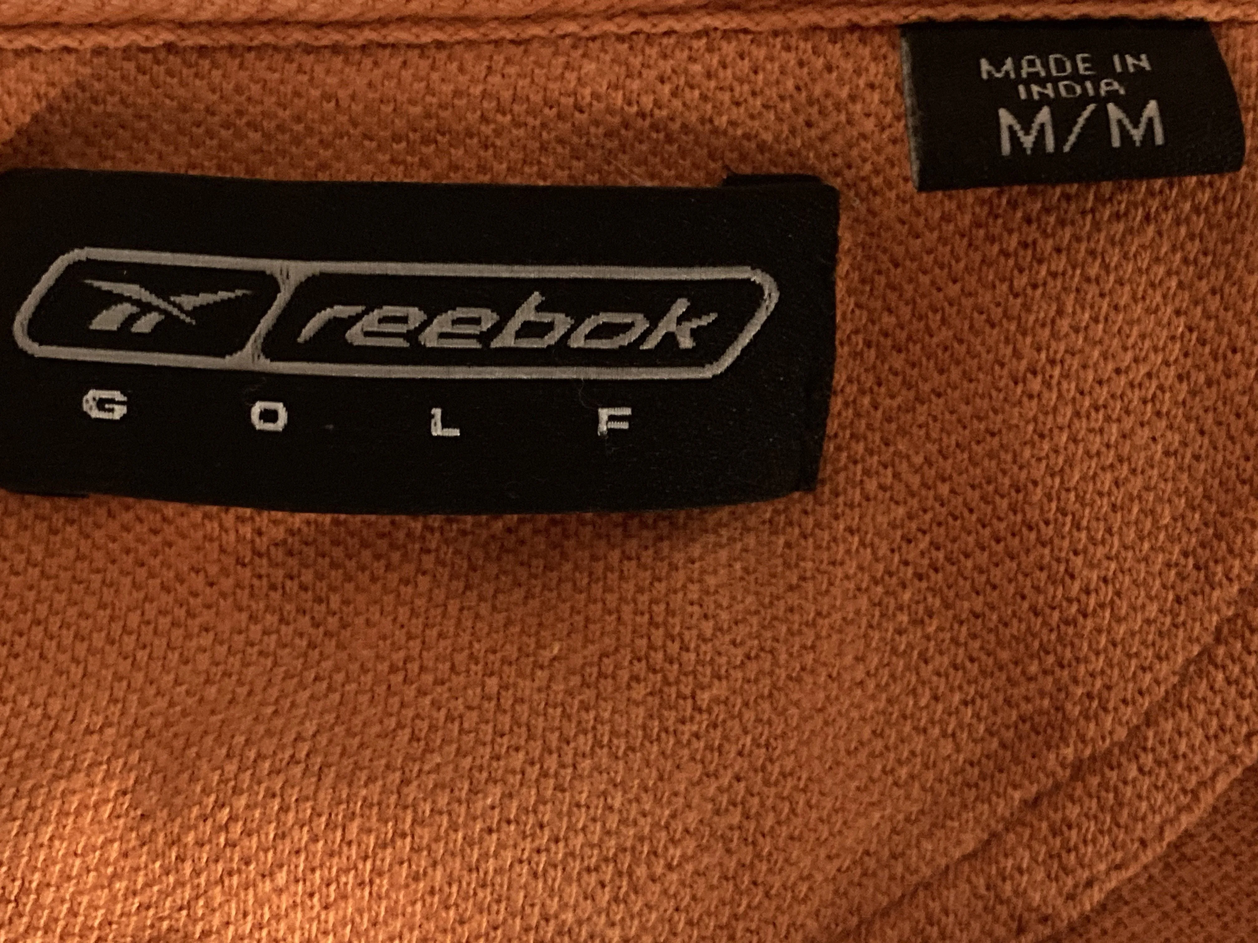 REEBOK "GOLF" Adult M Medium MD Orange T-Shirt Tee Shirt Polo