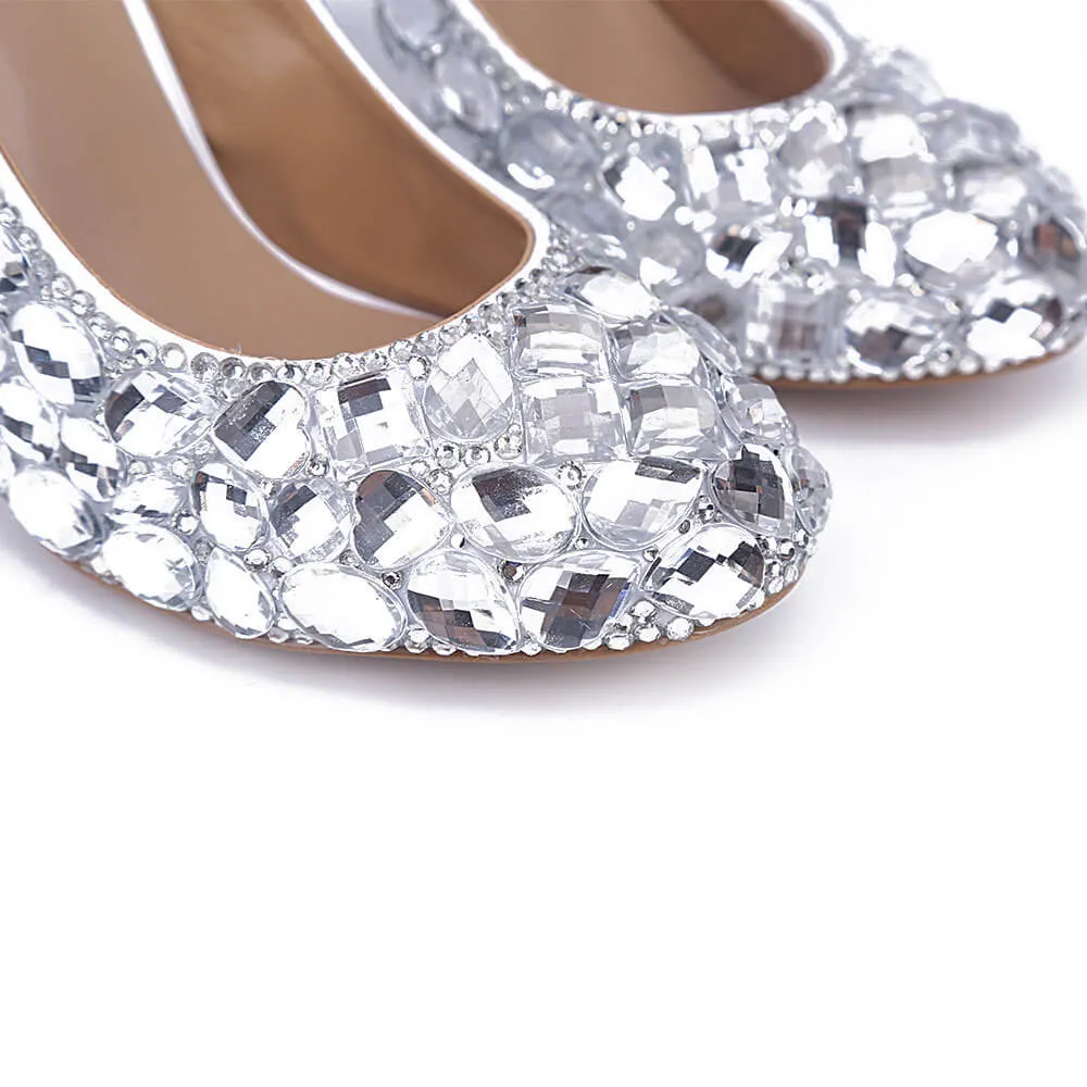 Round Toe  Patent Leather Sexy Close Toe Pumps