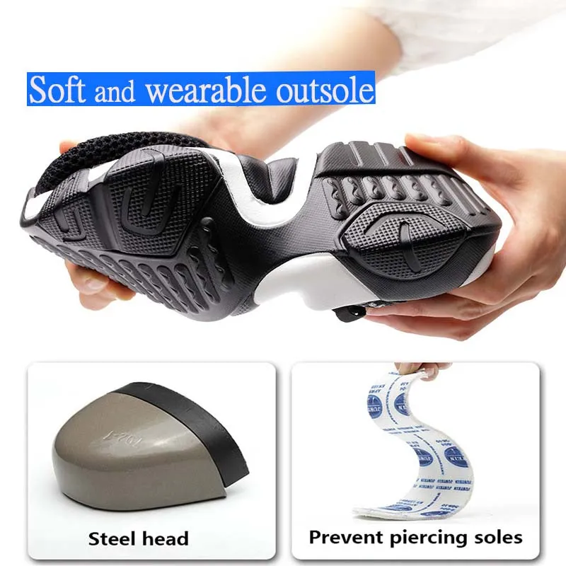 S1 steel toe safety shoes reflective lightweight breathable