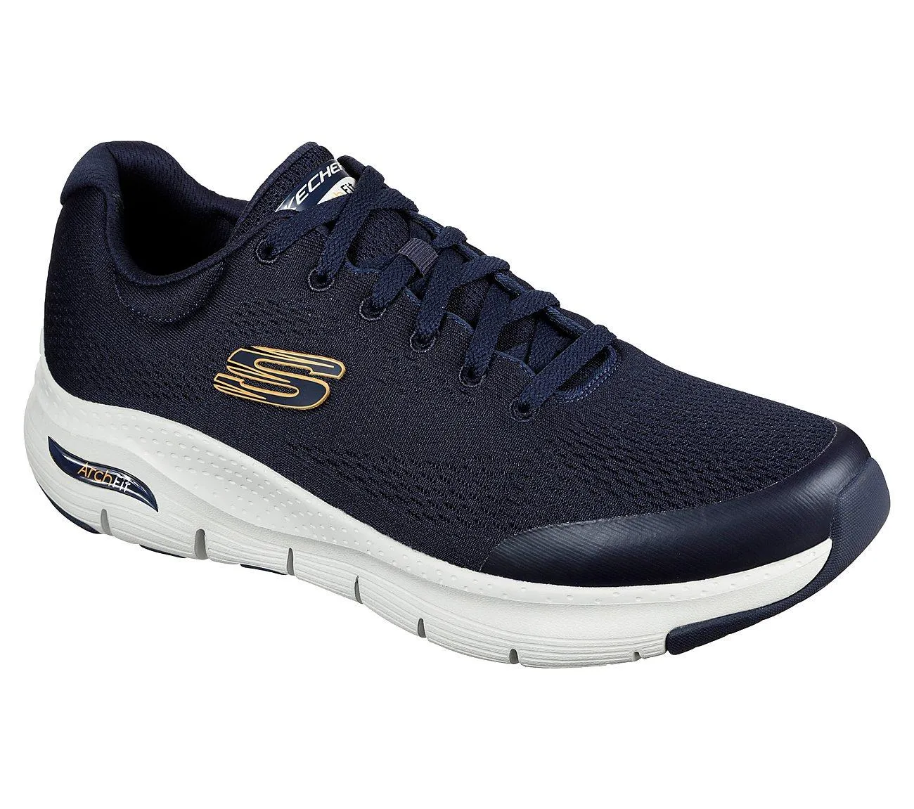 Skechers Arch Fit Walking Sports Shoes In Navy Upto Size UK 6 to UK 13