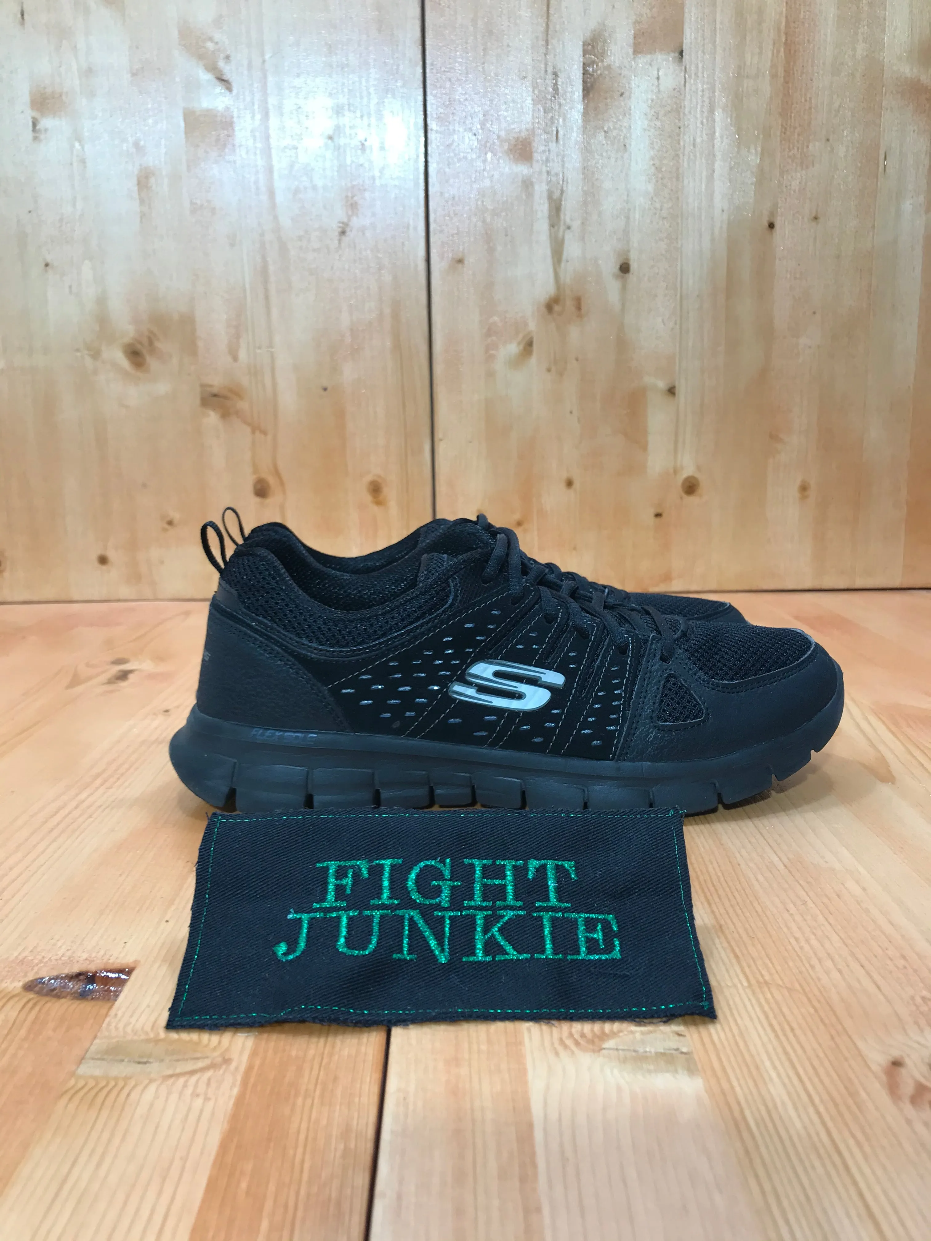 SKECHERS SKETCHERS SYNERGY LOOK BOOK Women's Size 9 Leather Shoes Sneakers Triple Black 11963