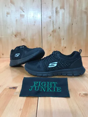 SKECHERS SKETCHERS SYNERGY LOOK BOOK Women's Size 9 Leather Shoes Sneakers Triple Black 11963