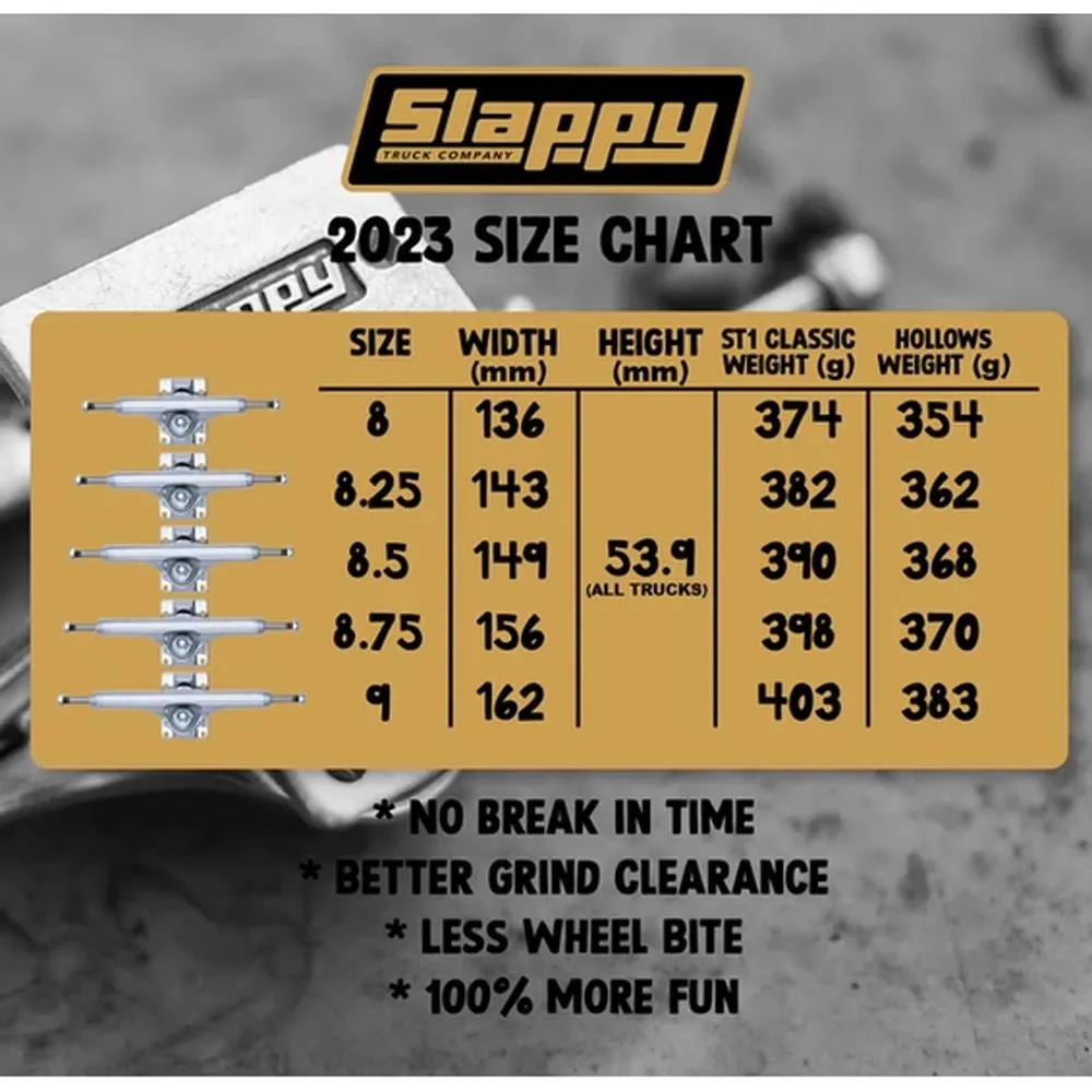 Slappy Trucks Skateboard Trucks ST1 Classic  8.75"