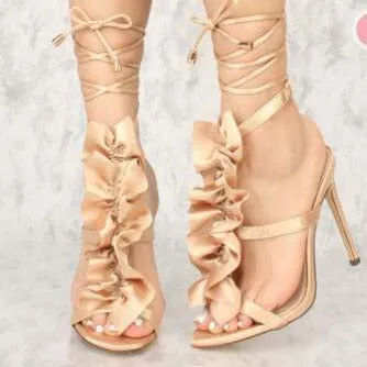 Strap Heel Summer Sandal Scollop Sandals