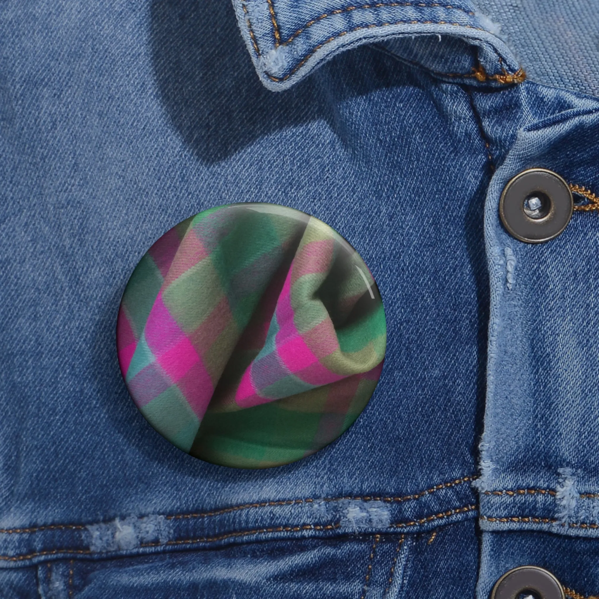 Tartan Pin Button