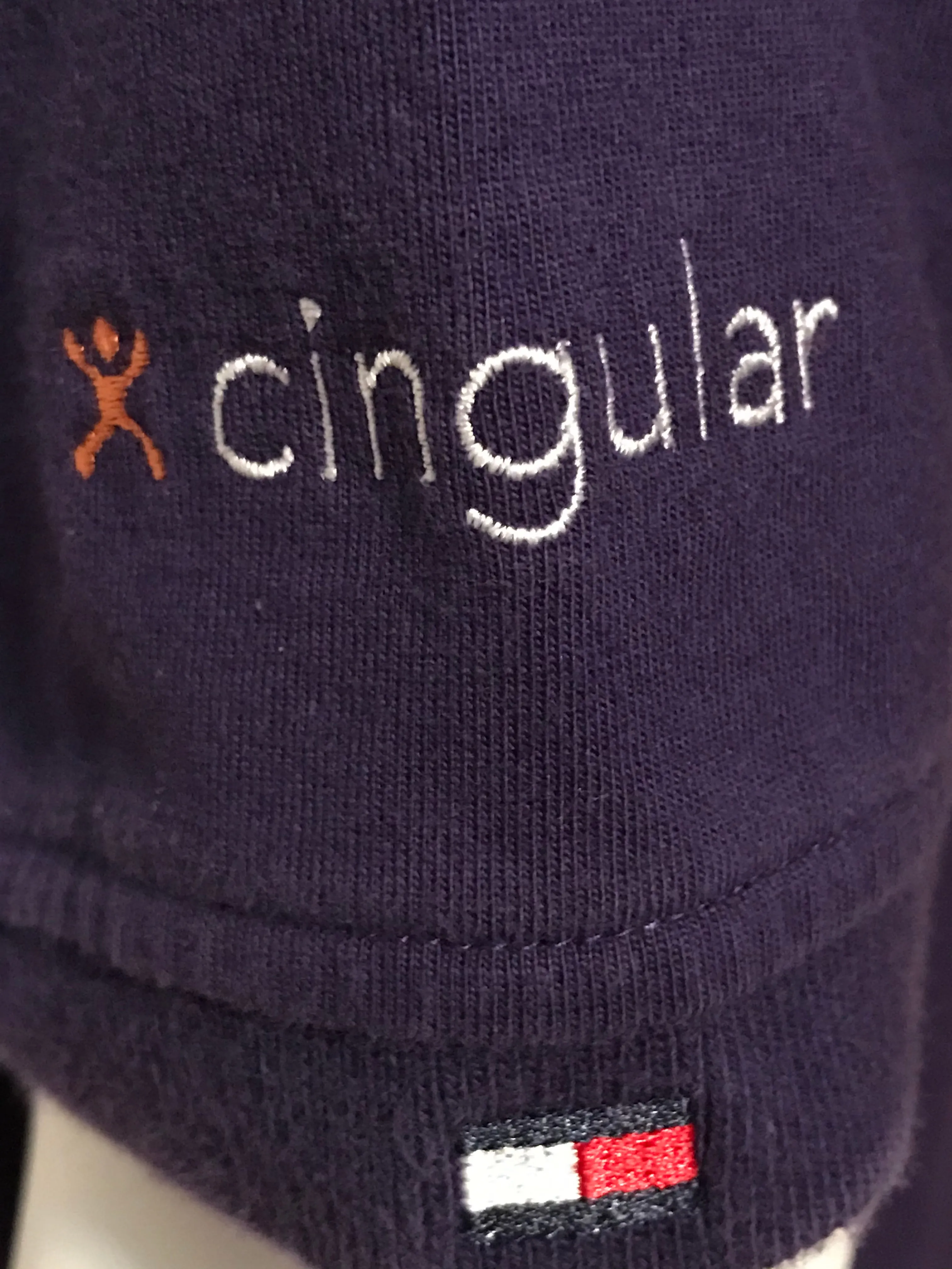 TOMMY HILFIGER Cingular Presidents Cup Golf T-Shirt Tee Shirt L Large Lrg Purple Polo Shirt