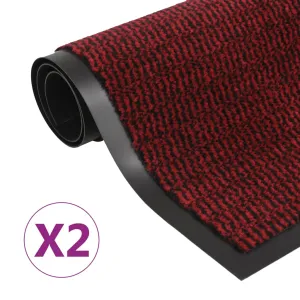 vidaXL Dust Control Mats 2 pcs Rectangular Tufted 80x120 cm Red