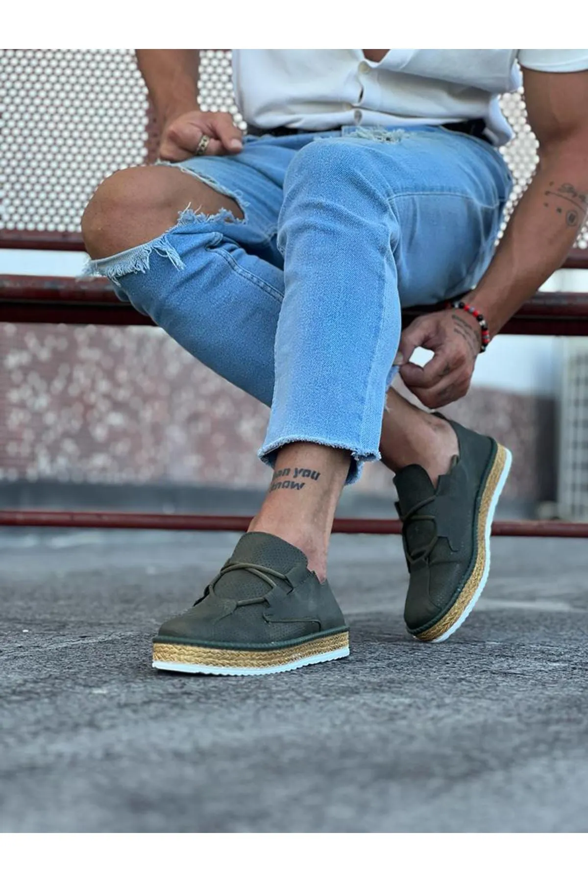 WG015 Khaki Men's Casual Shoes