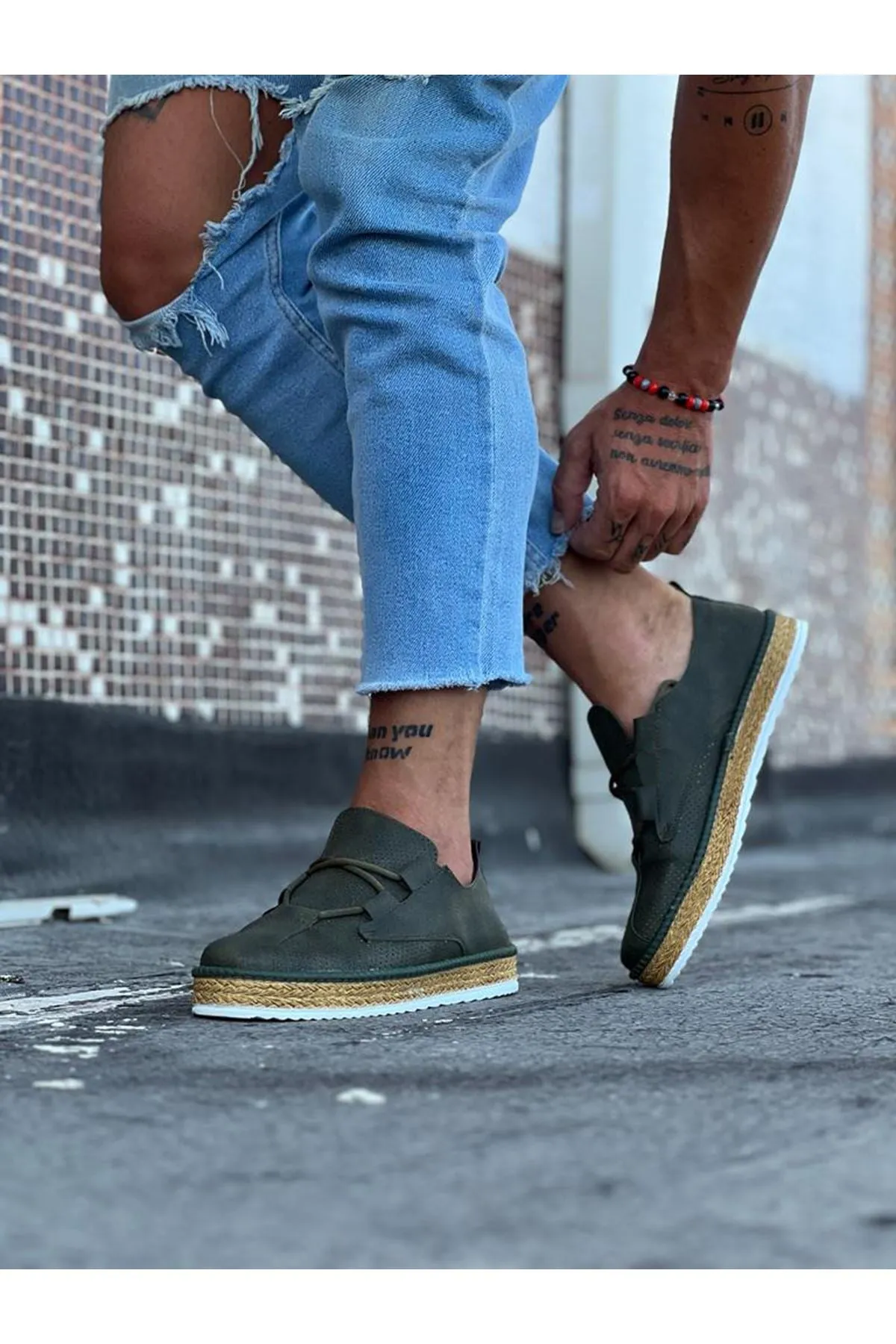 WG015 Khaki Men's Casual Shoes