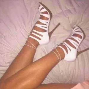 White  Heel White Wedge Sandals