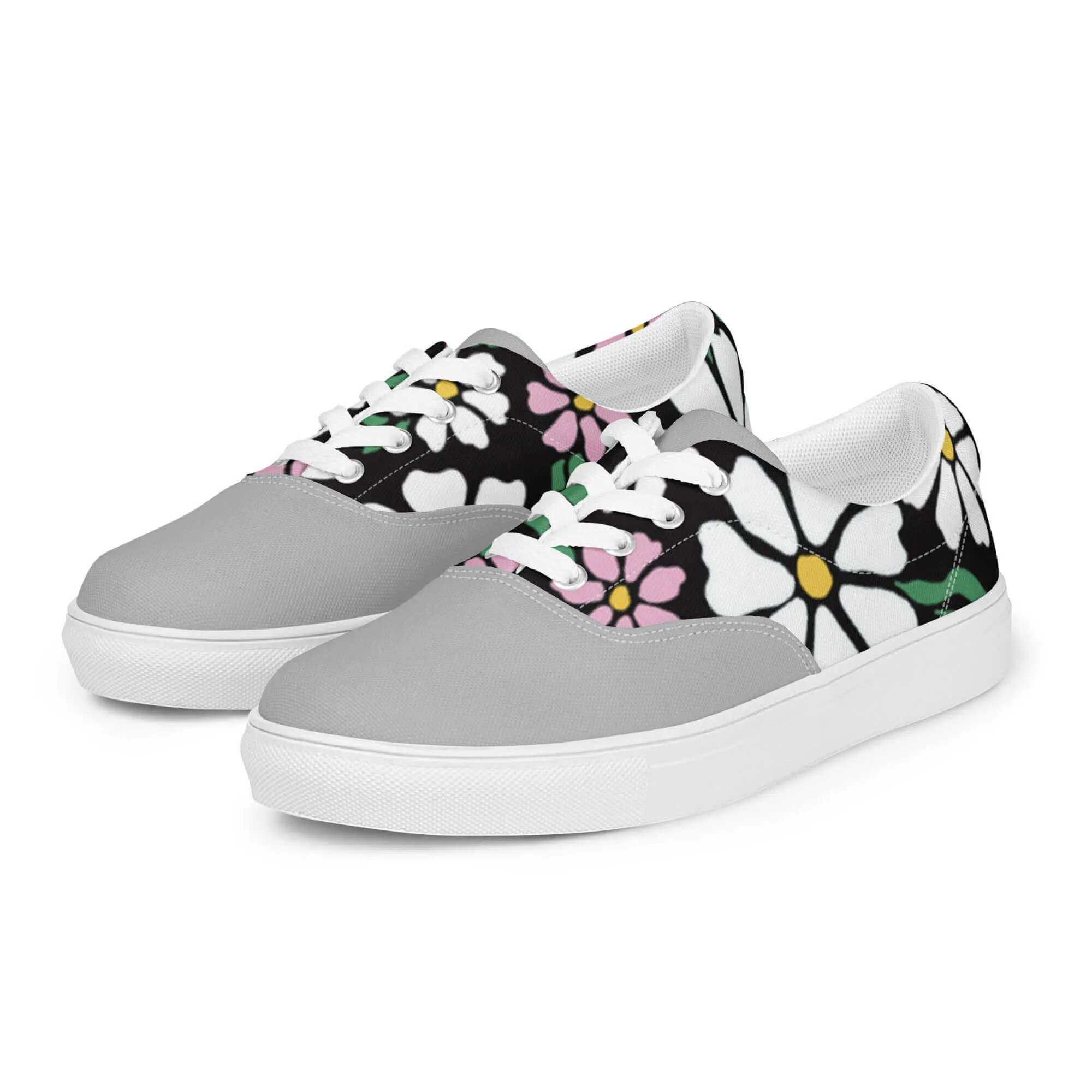 Women’s Flower lace-up canvas shoes