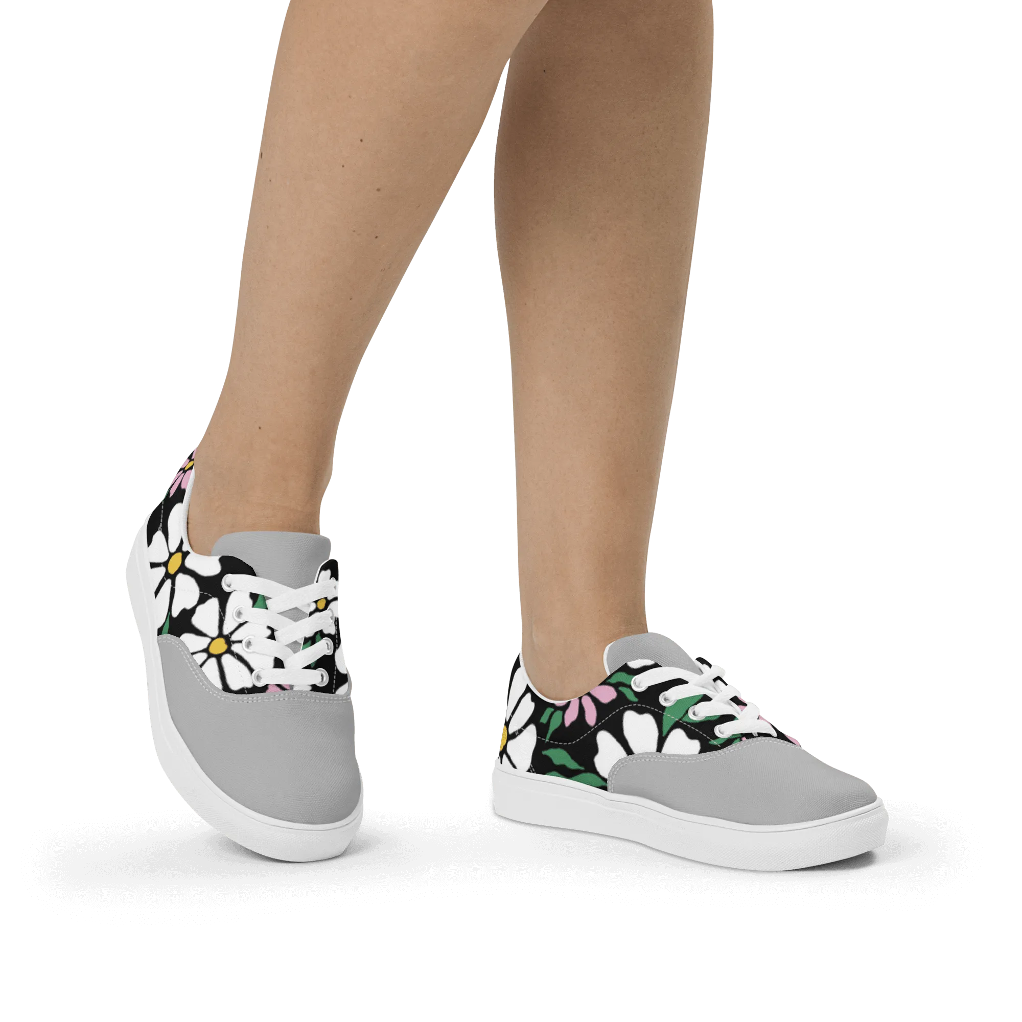 Women’s Flower lace-up canvas shoes