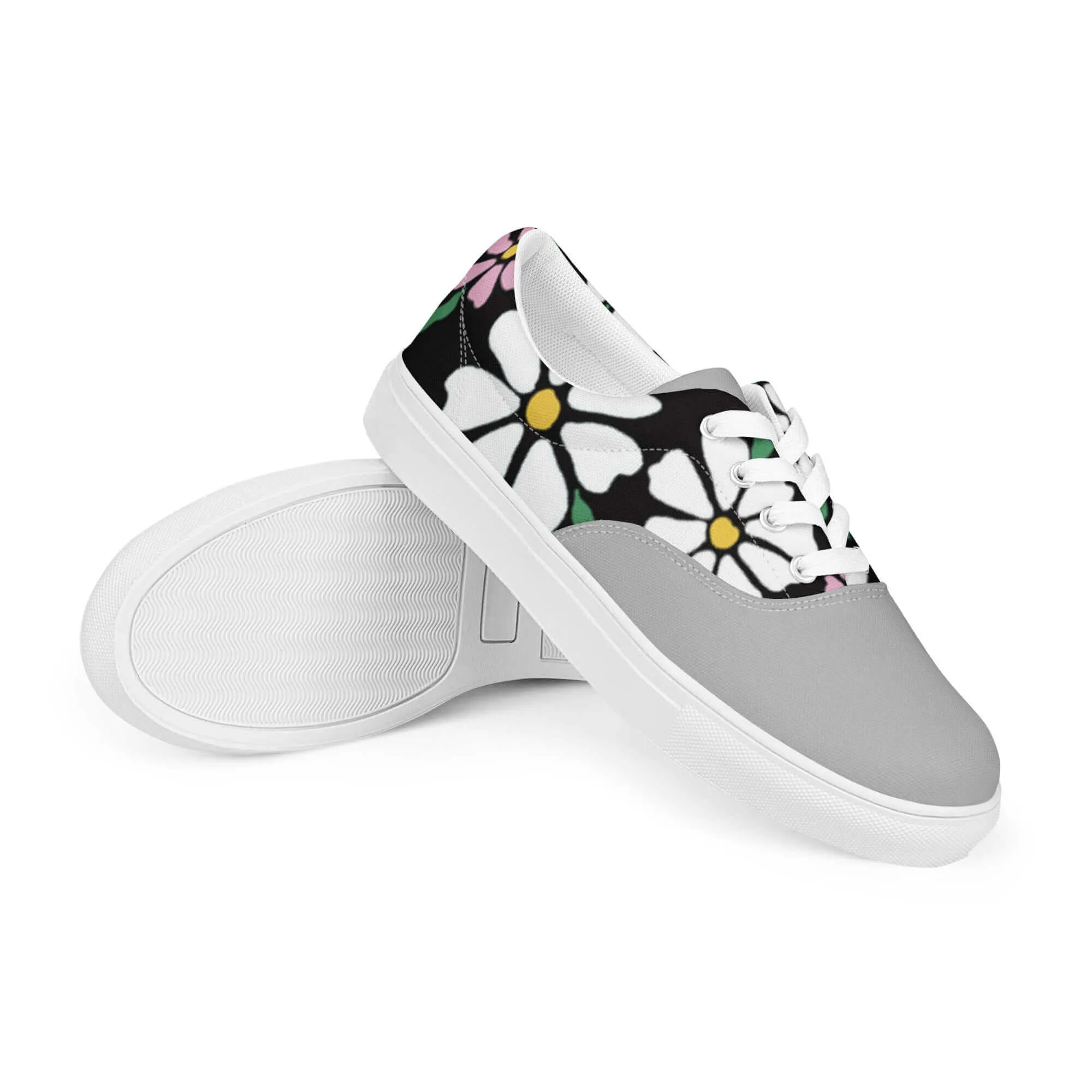 Women’s Flower lace-up canvas shoes