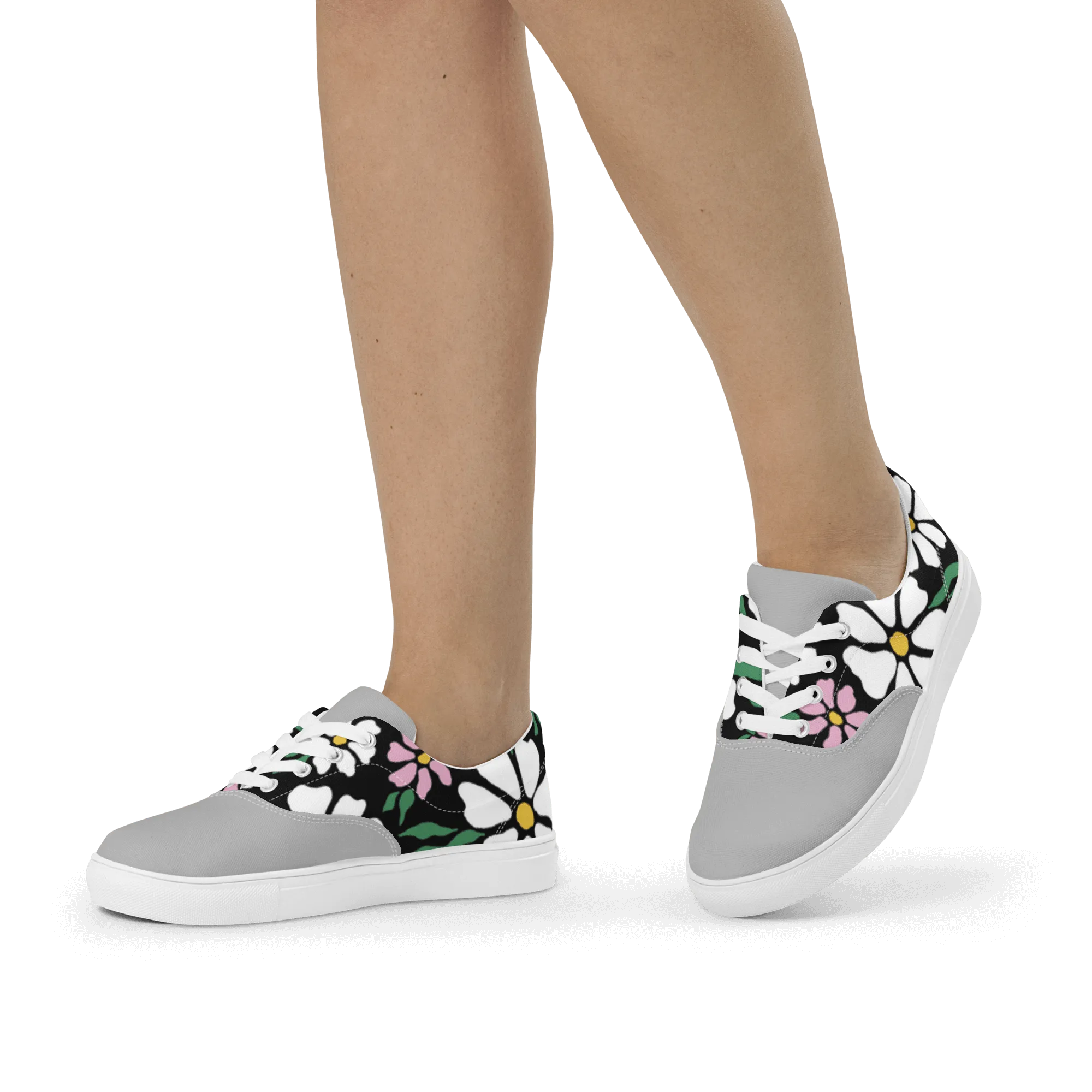 Women’s Flower lace-up canvas shoes