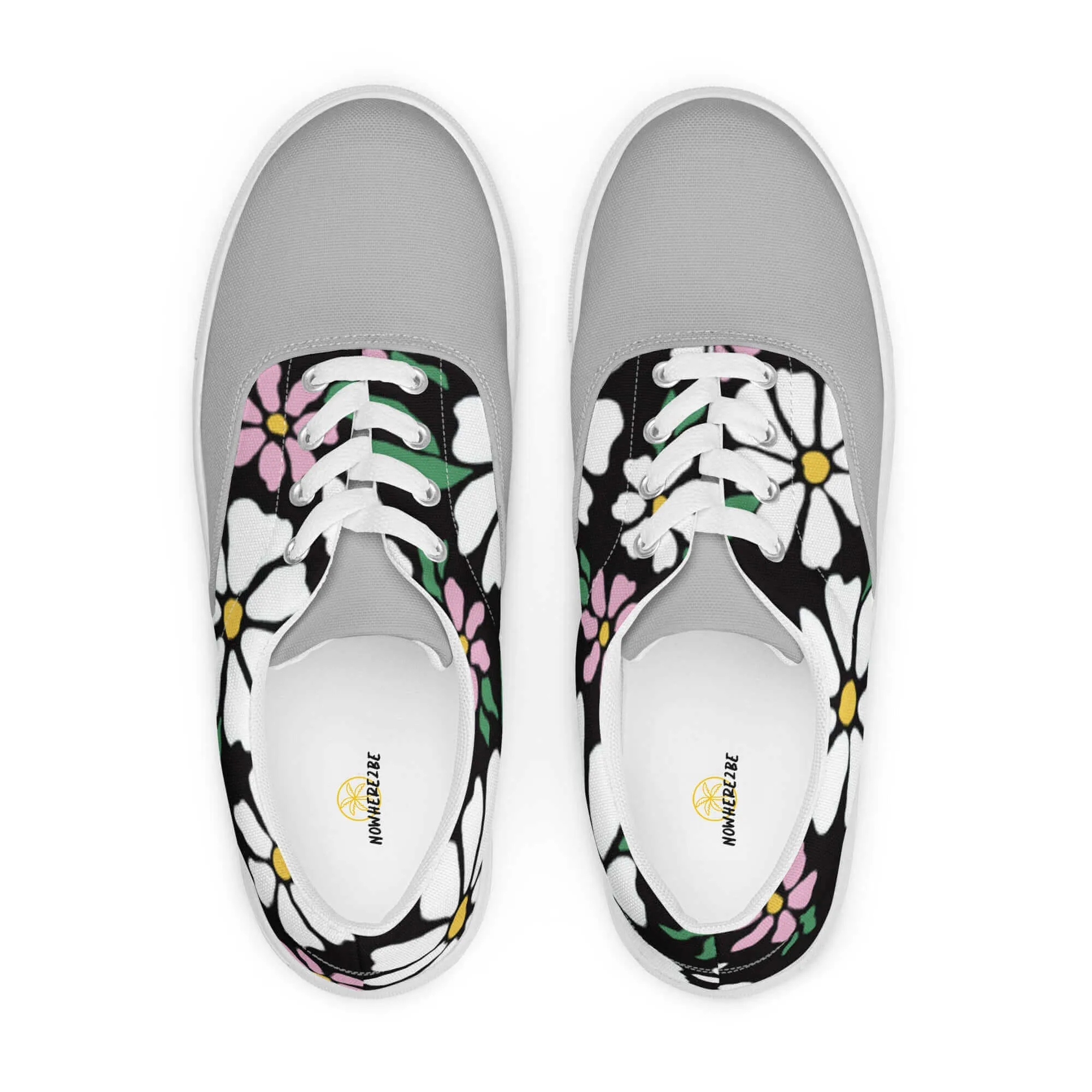 Women’s Flower lace-up canvas shoes