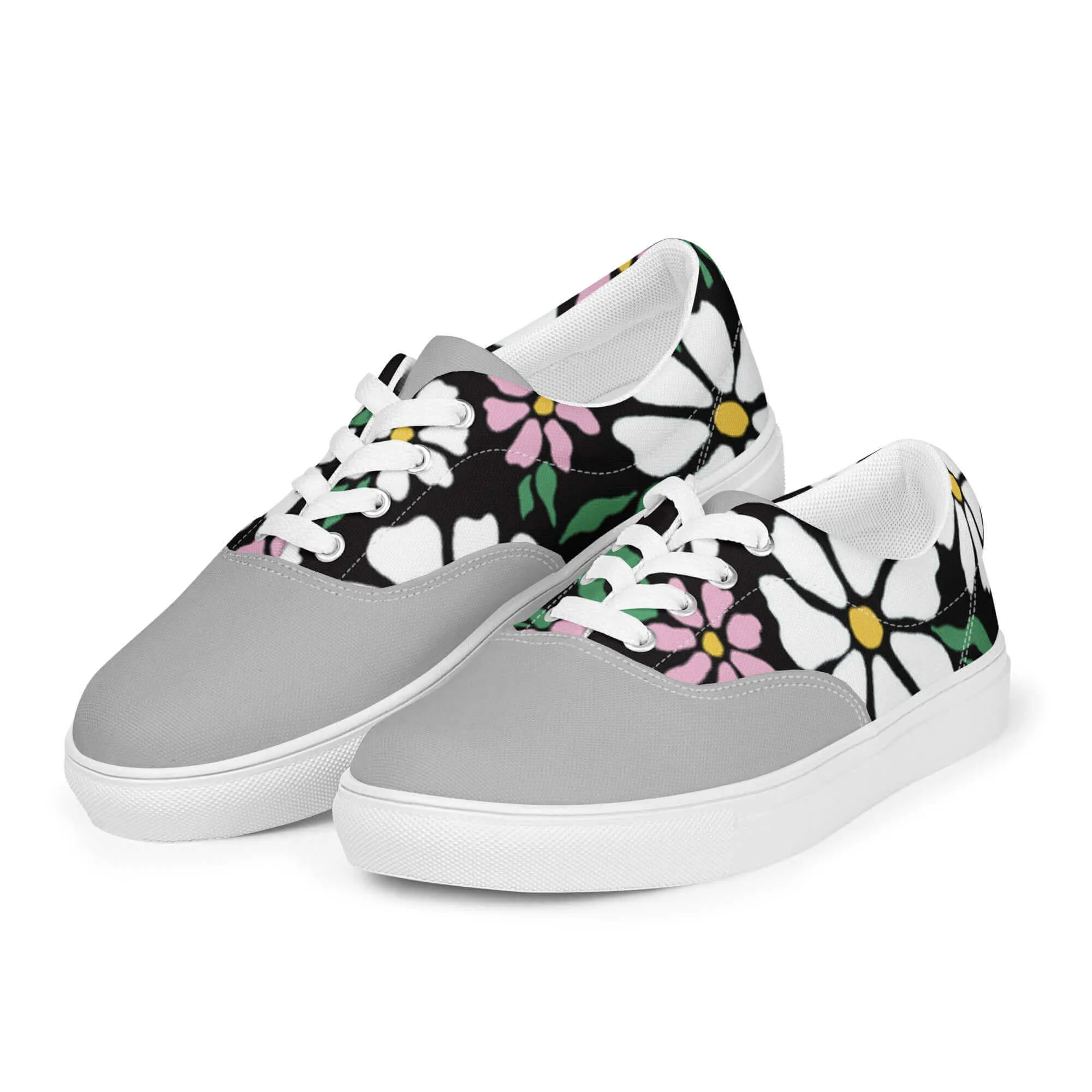 Women’s Flower lace-up canvas shoes
