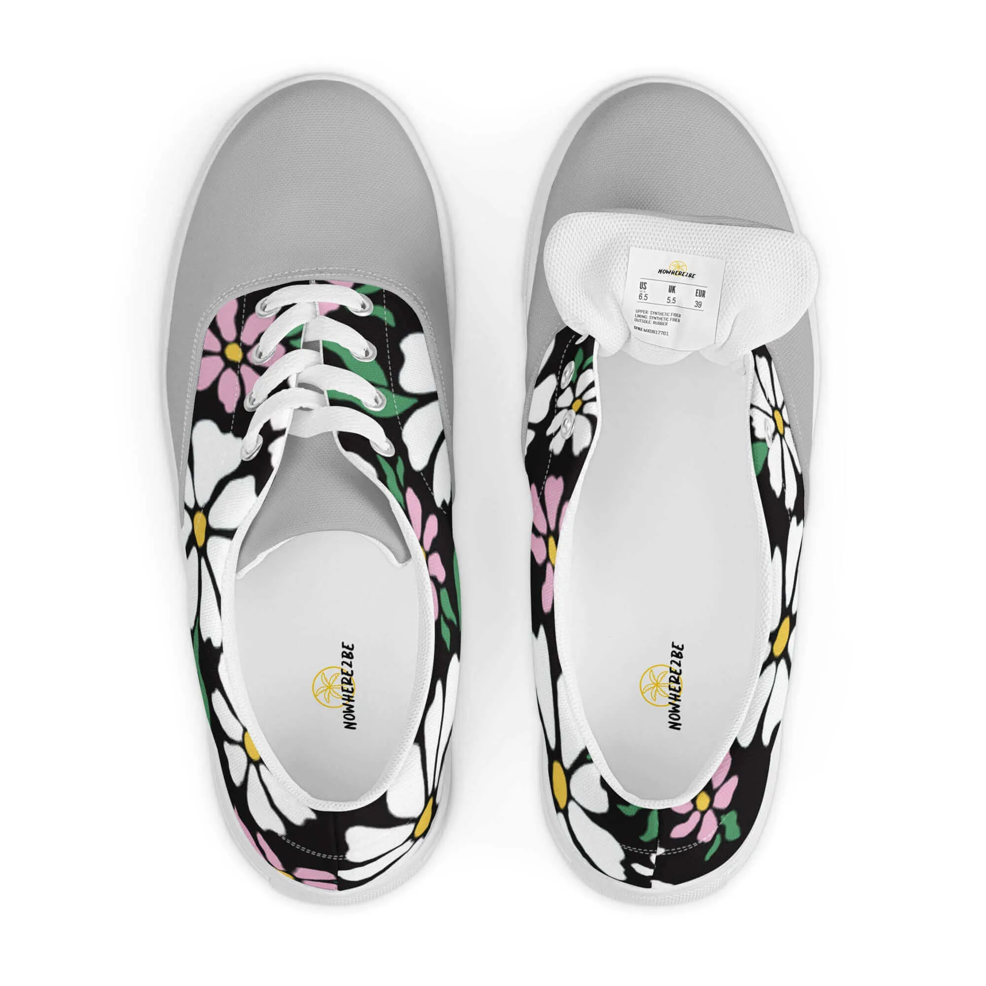 Women’s Flower lace-up canvas shoes