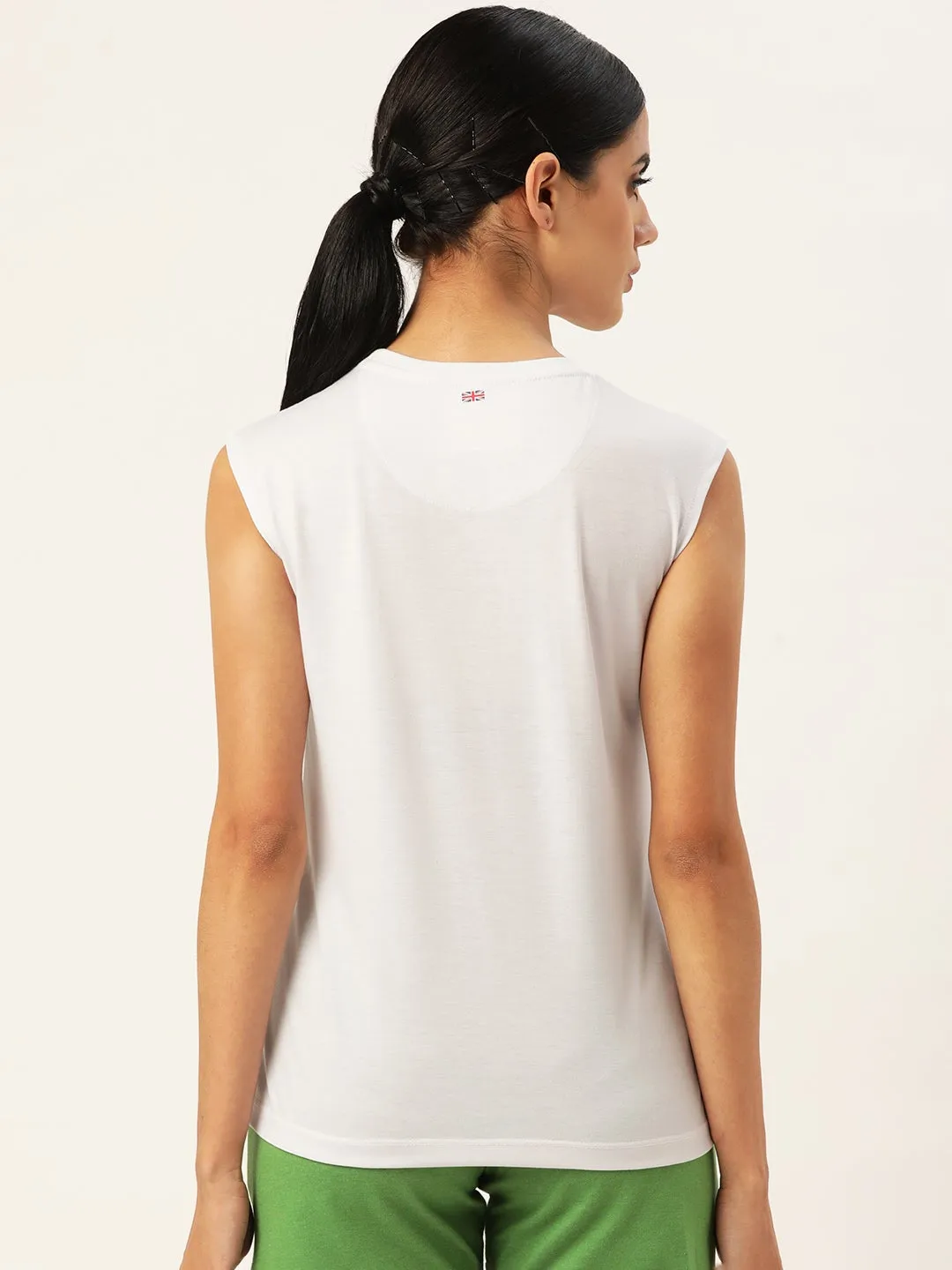 Women'S Premium  Cotton Lycra Smart Fit Sleeveless Solid T-Shirts