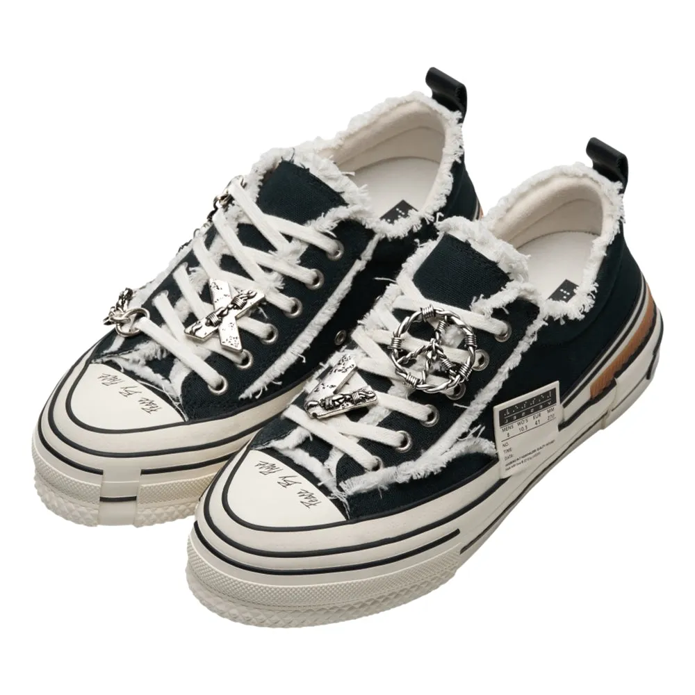 XVESSEL CANVAS TIRAMISU LOW SHOES-BLACK