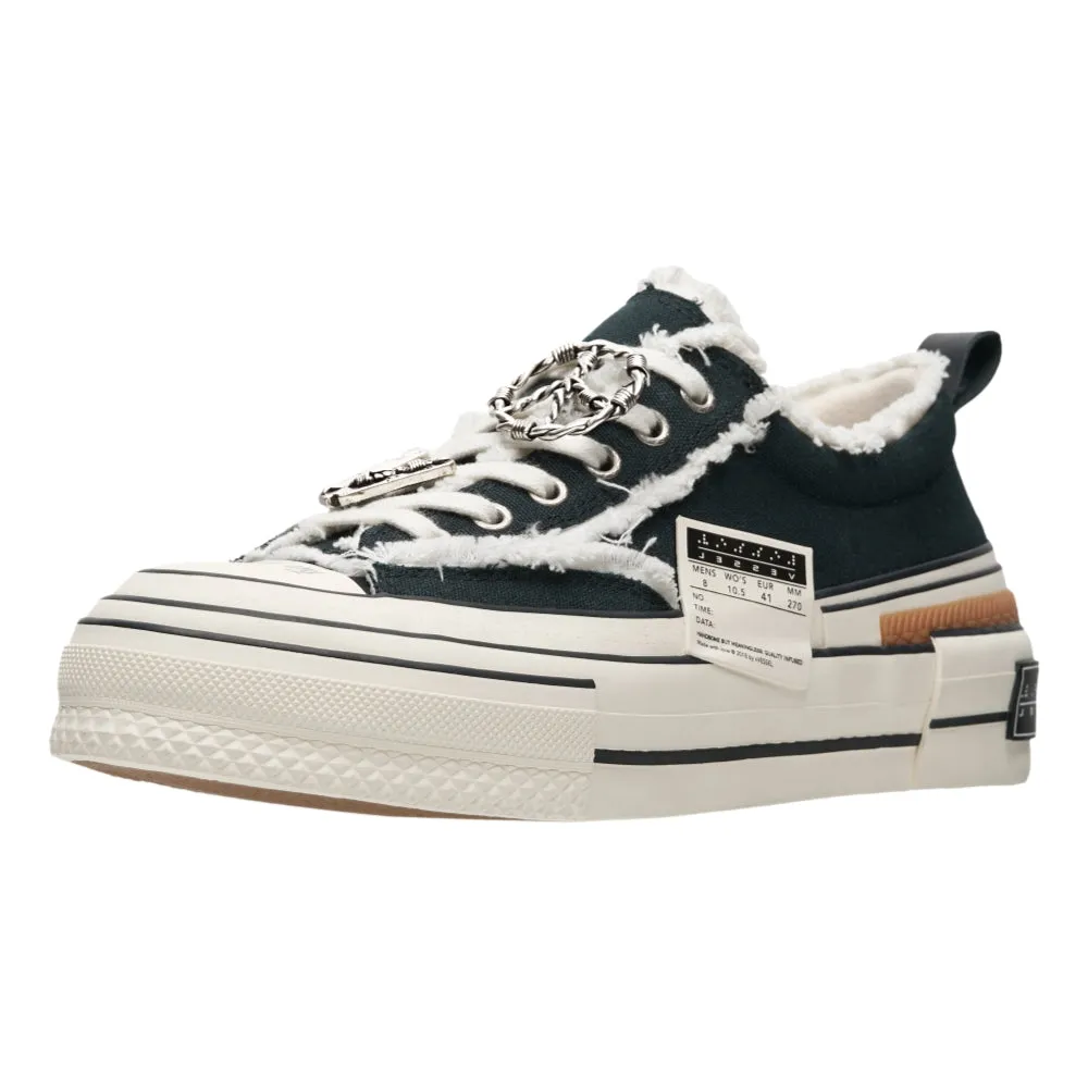 XVESSEL CANVAS TIRAMISU LOW SHOES-BLACK