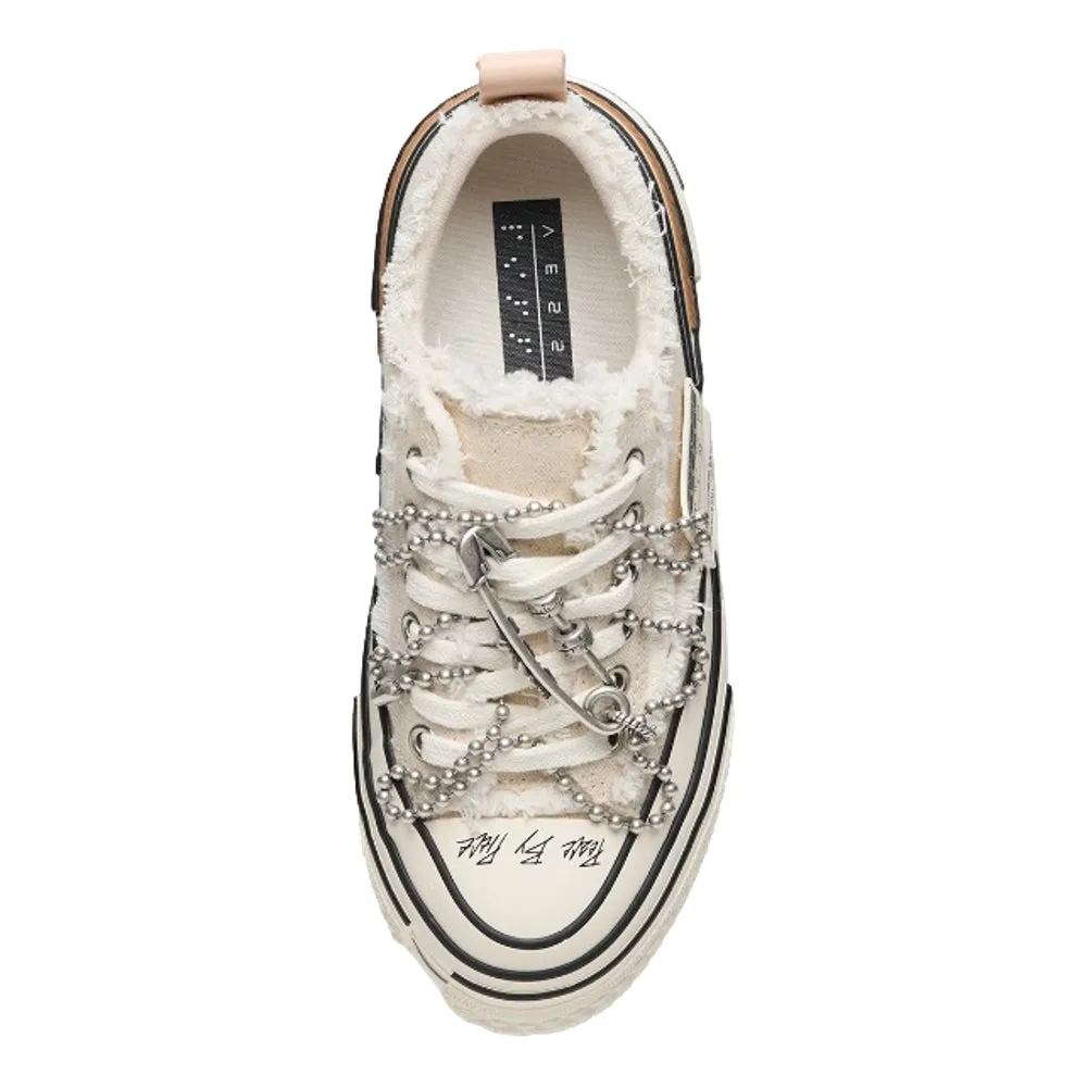 XVESSEL CANVAS TIRAMISU LOW SHOES-WHITE