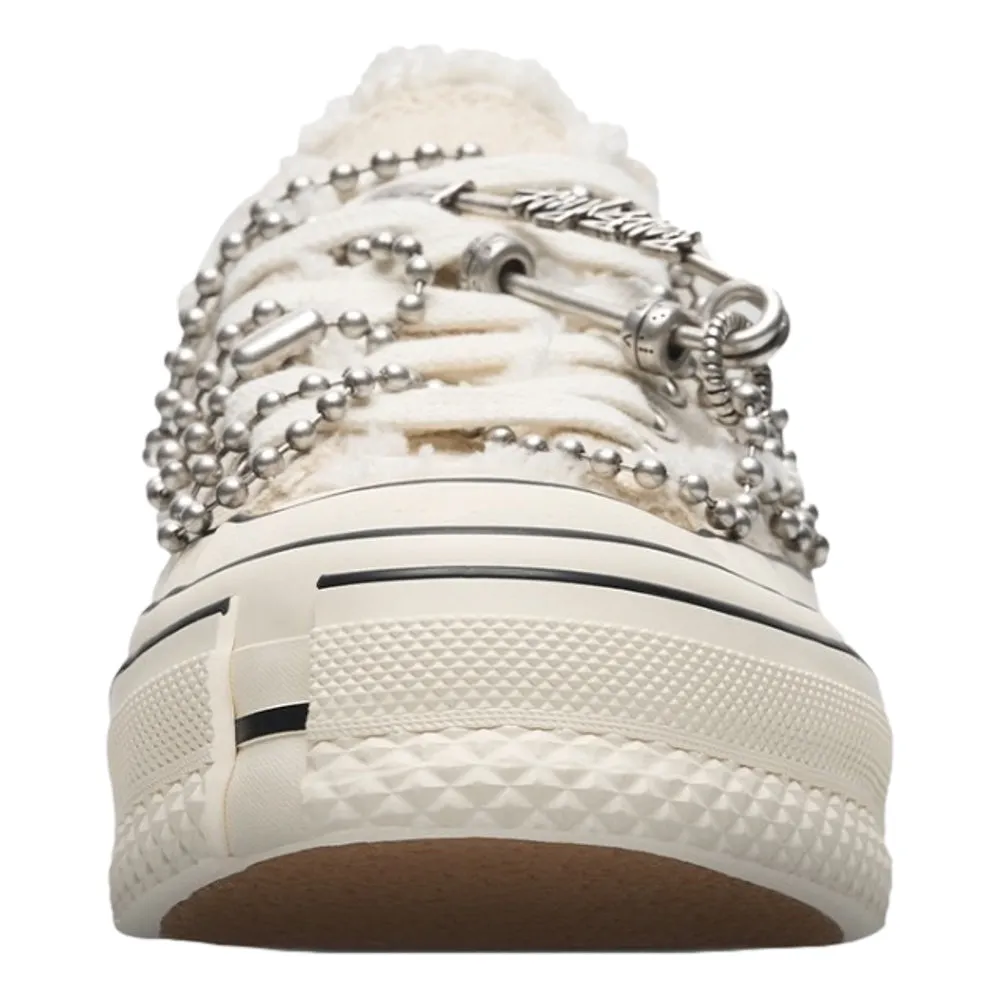 XVESSEL CANVAS TIRAMISU LOW SHOES-WHITE
