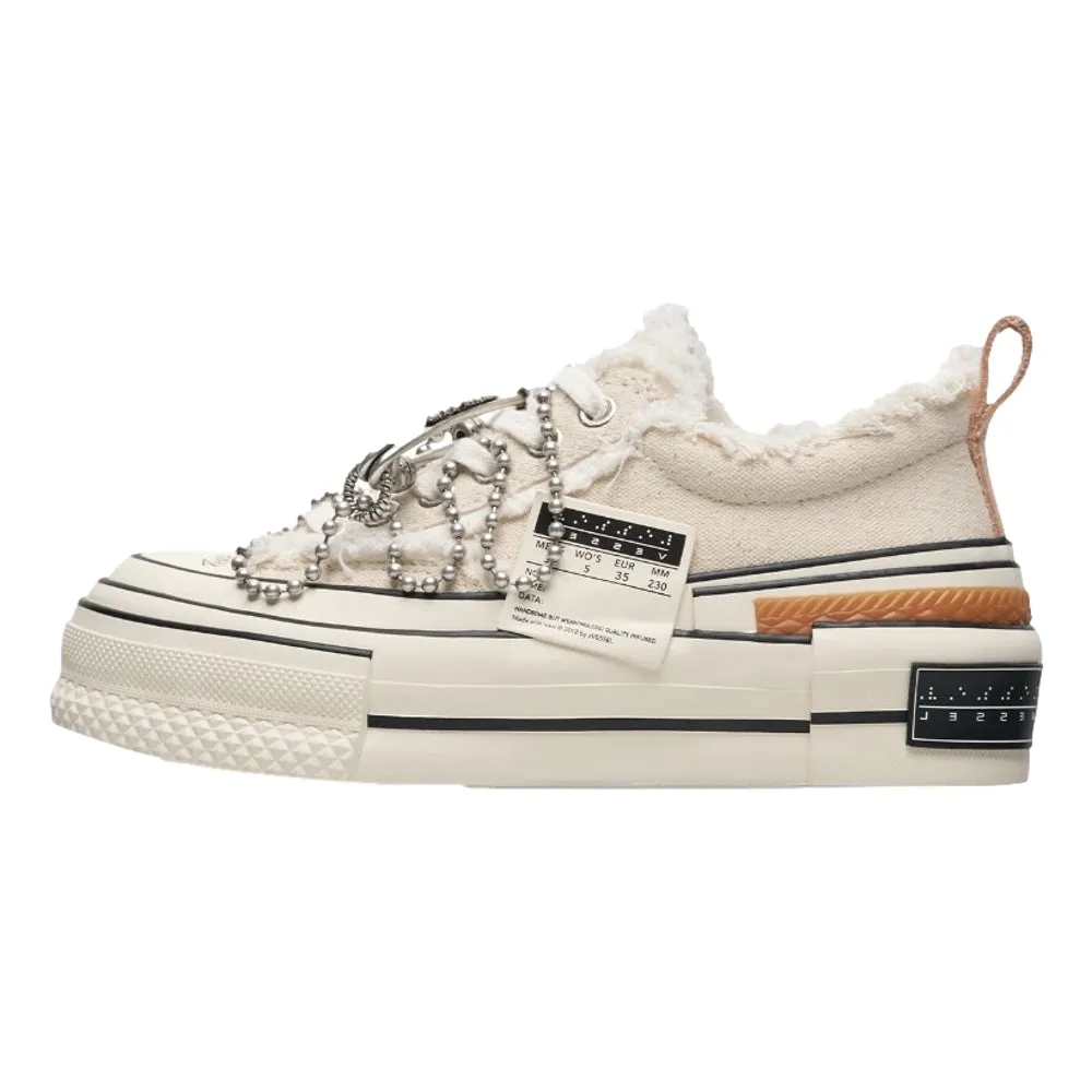 XVESSEL CANVAS TIRAMISU LOW SHOES-WHITE
